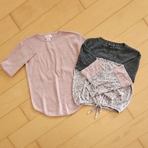 Pink and Gray Kids Sweater Set
